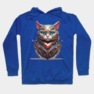 Super cute cyber cat with mesmerising blue eyes Hoodie